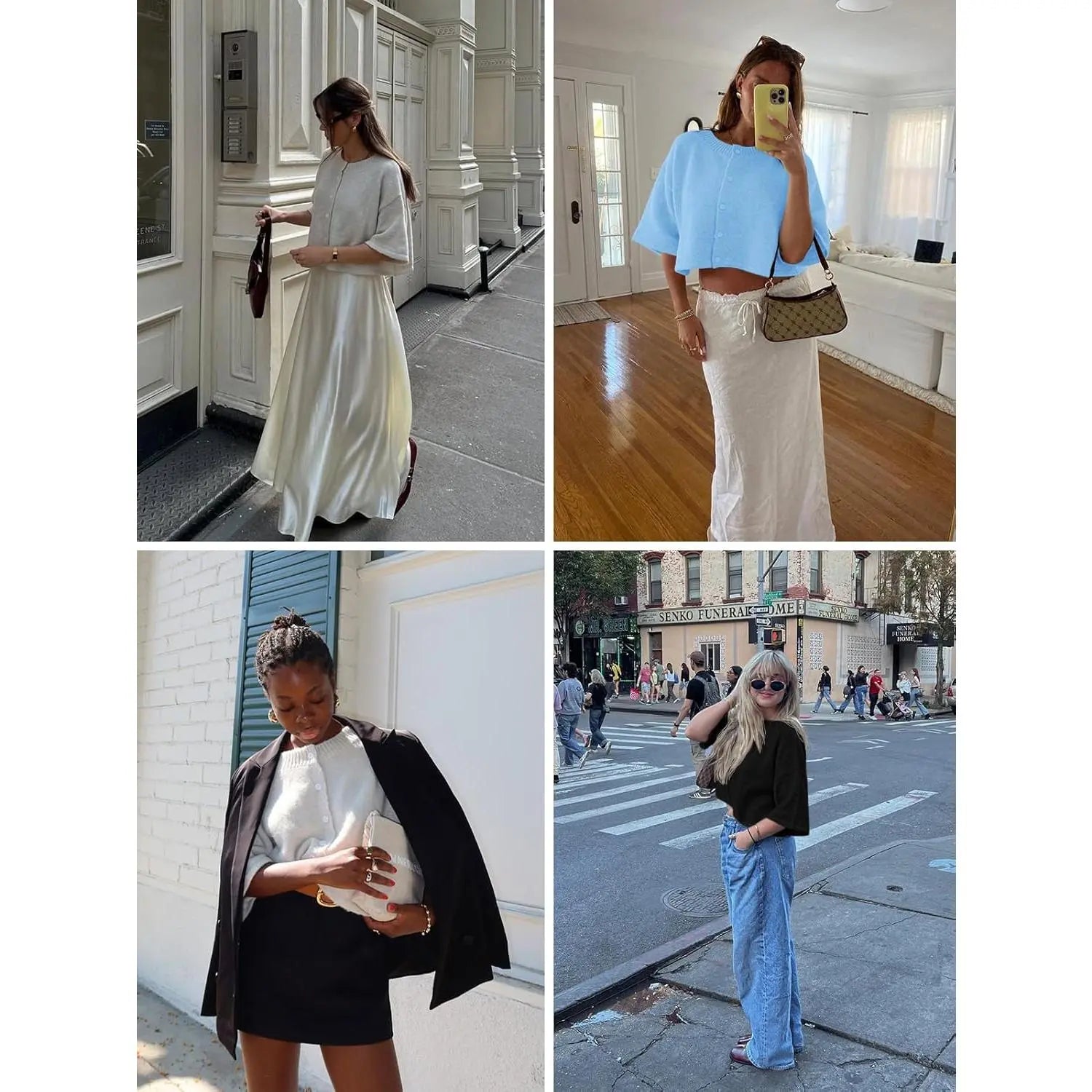 Imily Bela Womens Half Sleeve Cardigan Sweaters Cropped Button down Tops Oversized Lightweight Ribbed Knit Summer Outfits